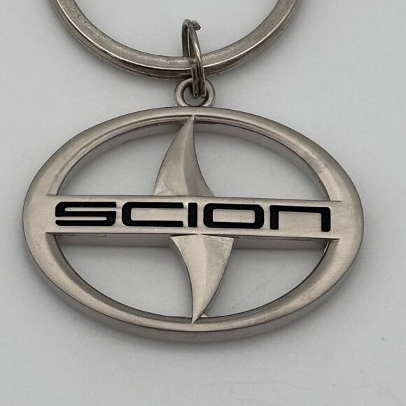 Scion Keychain Key Ring Car Logo Metal Silver Vintage Auto Accessory Gift - Picture 2 of 7